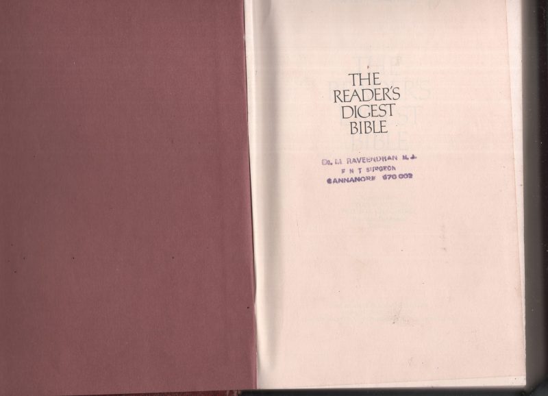 The Readers Digest Bible BY Dr.Raveedran