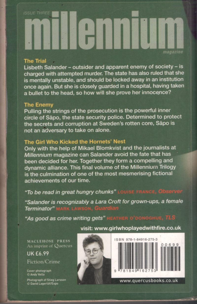 The Girl Who Kicked Hornet's Nest- Millenium III BY STIEG Larson - Image 2