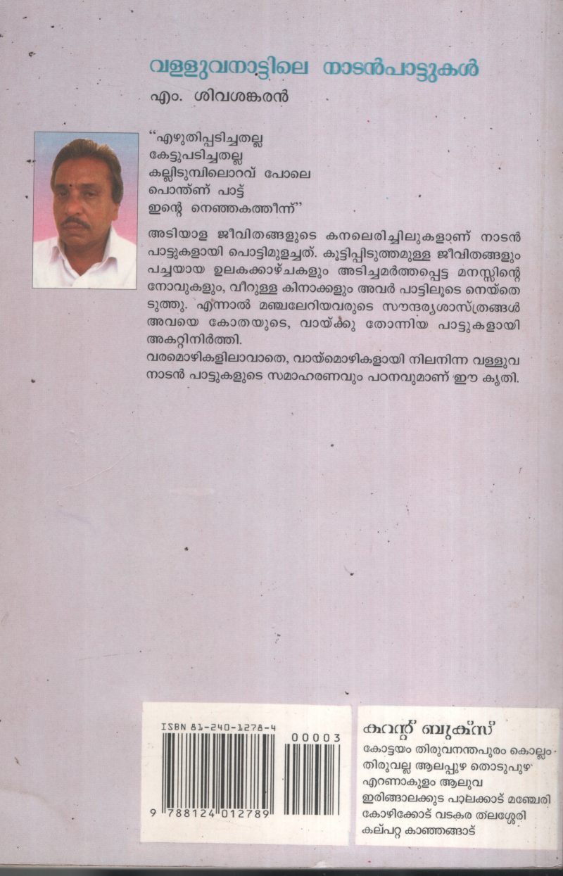 Valluvan Nattile Nadan Pattukal BY M Shivashankaran - Image 2