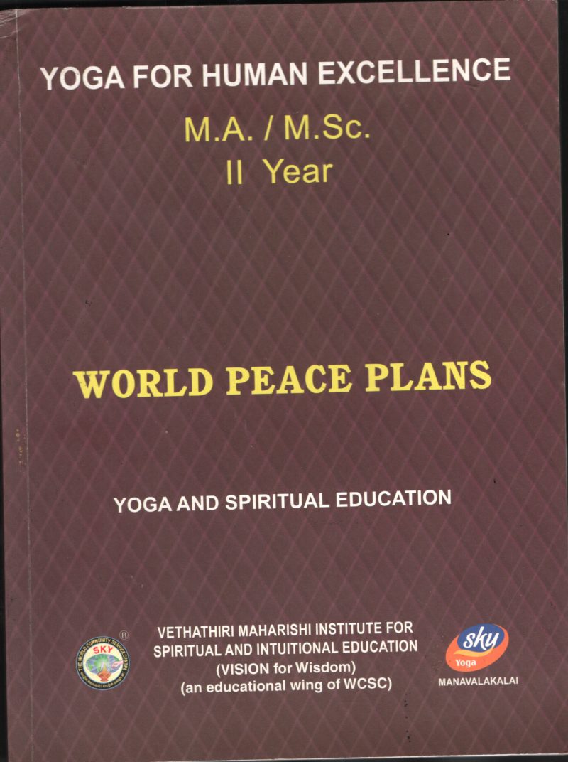 World Peace plans BY YOGA