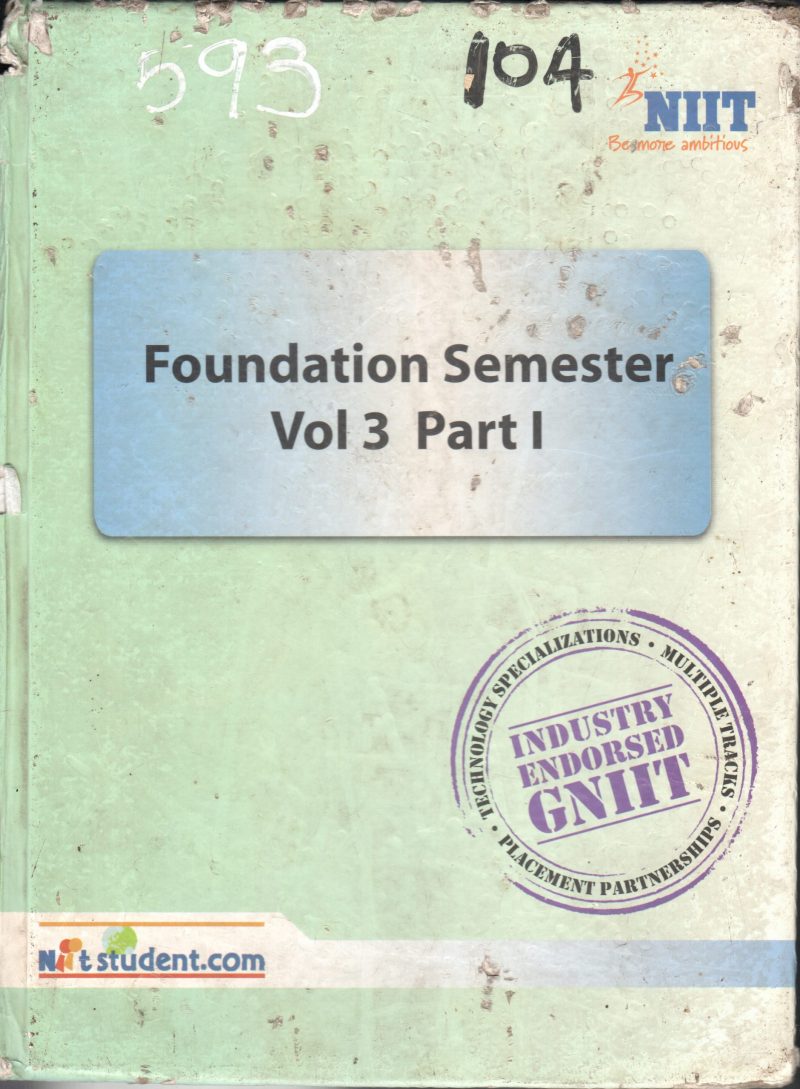 FOUNDATION SEMESTER VOL 3 P1 BY NIIT