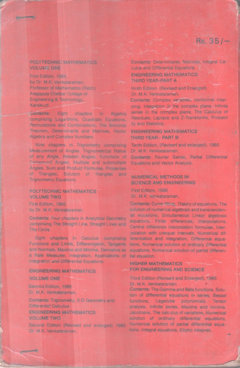 ENGINEERING MATHEMATICS BY DR.M.K. VENKATARAMAN - Image 2