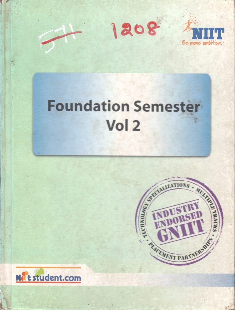 FOUNDATION SEMESTER VOL 2 P1 BY NIIT
