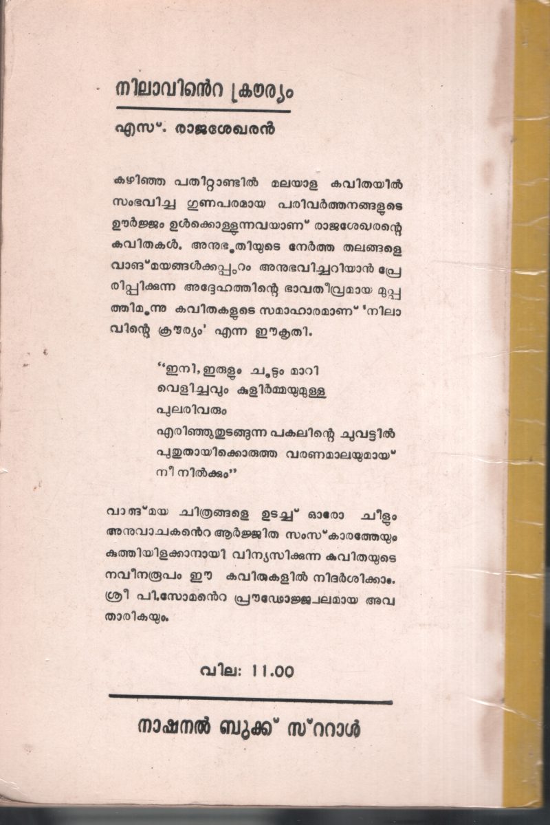 Nilavinte Krouryam by S Rajashekharan - Image 2