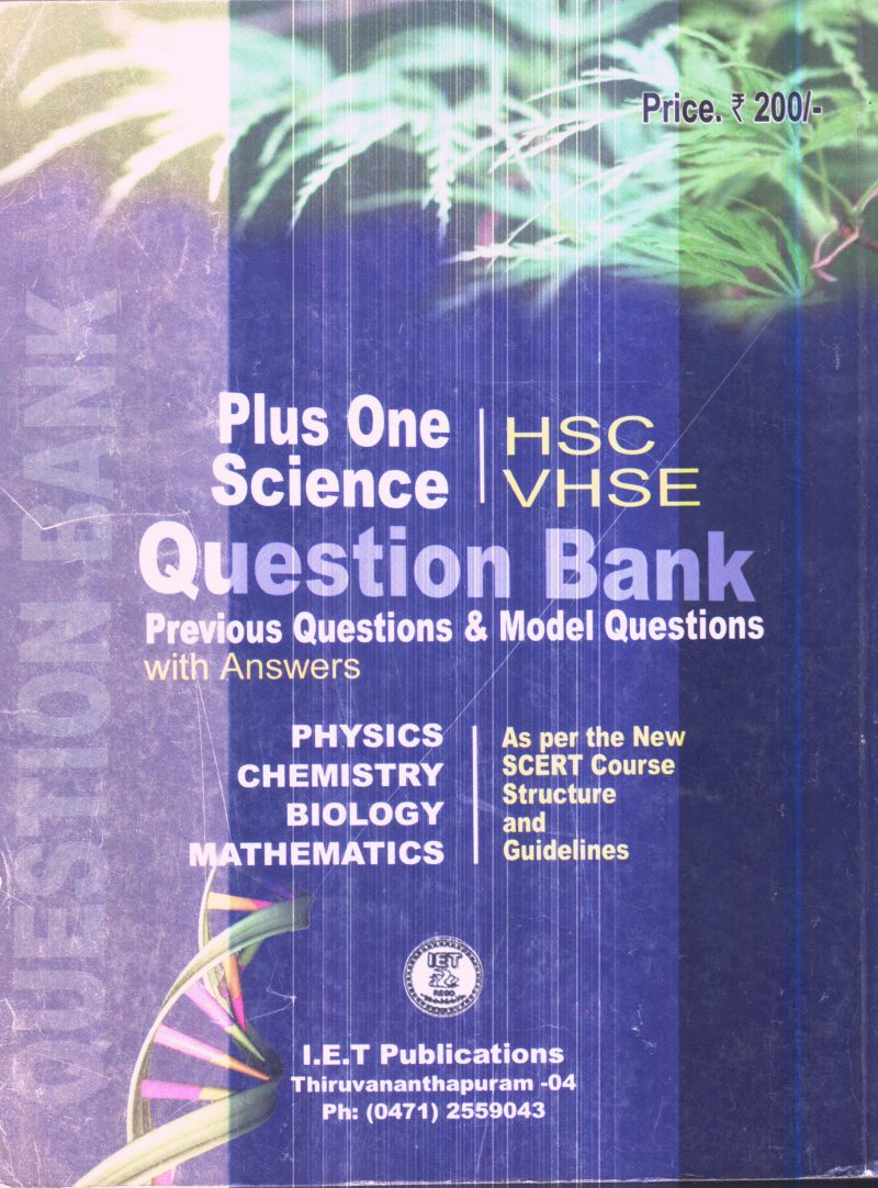 PLUS ONE SCIENCE QUESTION BANK By I E T PUBLICATIONS
