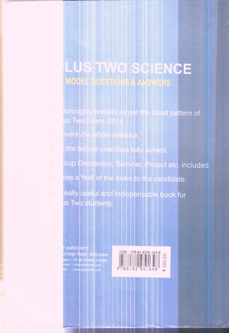 PLUS TWO SCIENCE QUESTION PAPERS AND ANSWERS By V PUBLISHERS - Image 2
