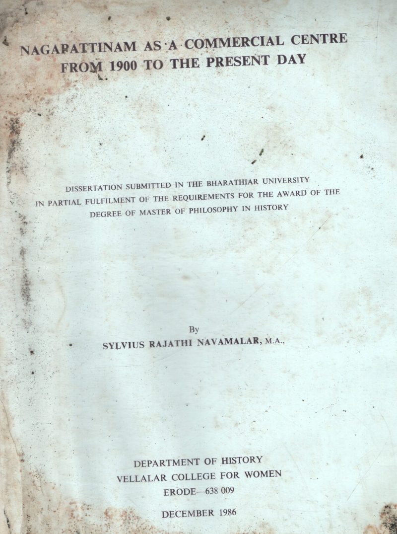 Nagapattanam As A Commercial Center from BY Sylvius Rajathi Navamalar