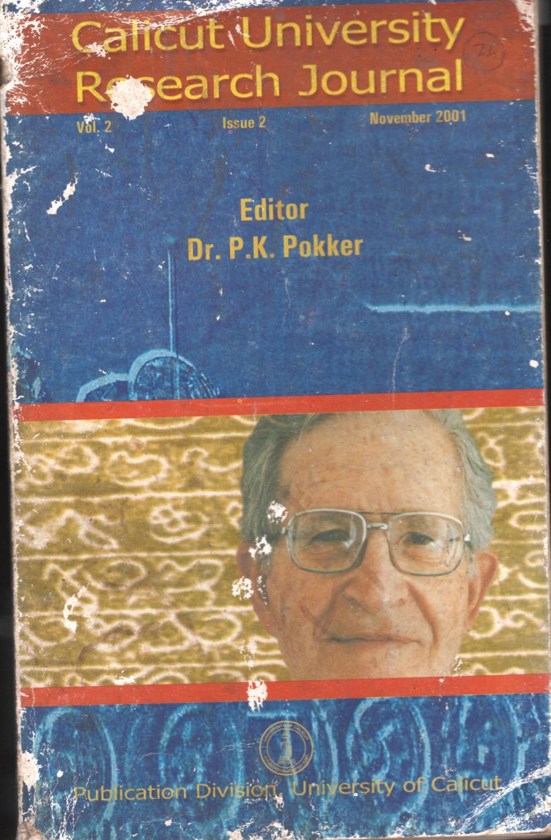 Calicut University Research Journal BY Dr.P.K.Pokker