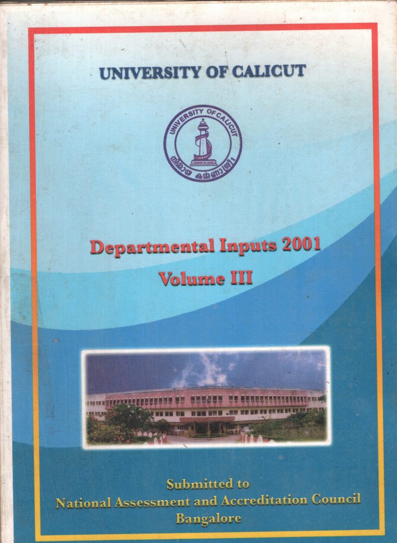 Departmental Inputs 2001 BY Group Of Editors