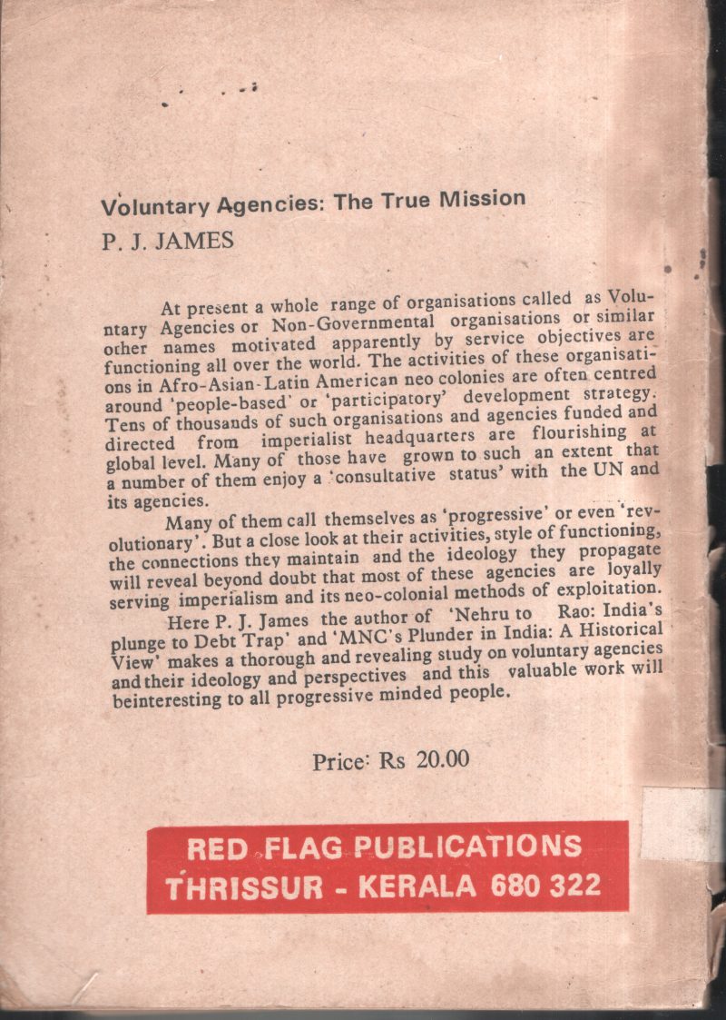 Vountary Agencies The True Mission BY p.J.James - Image 2