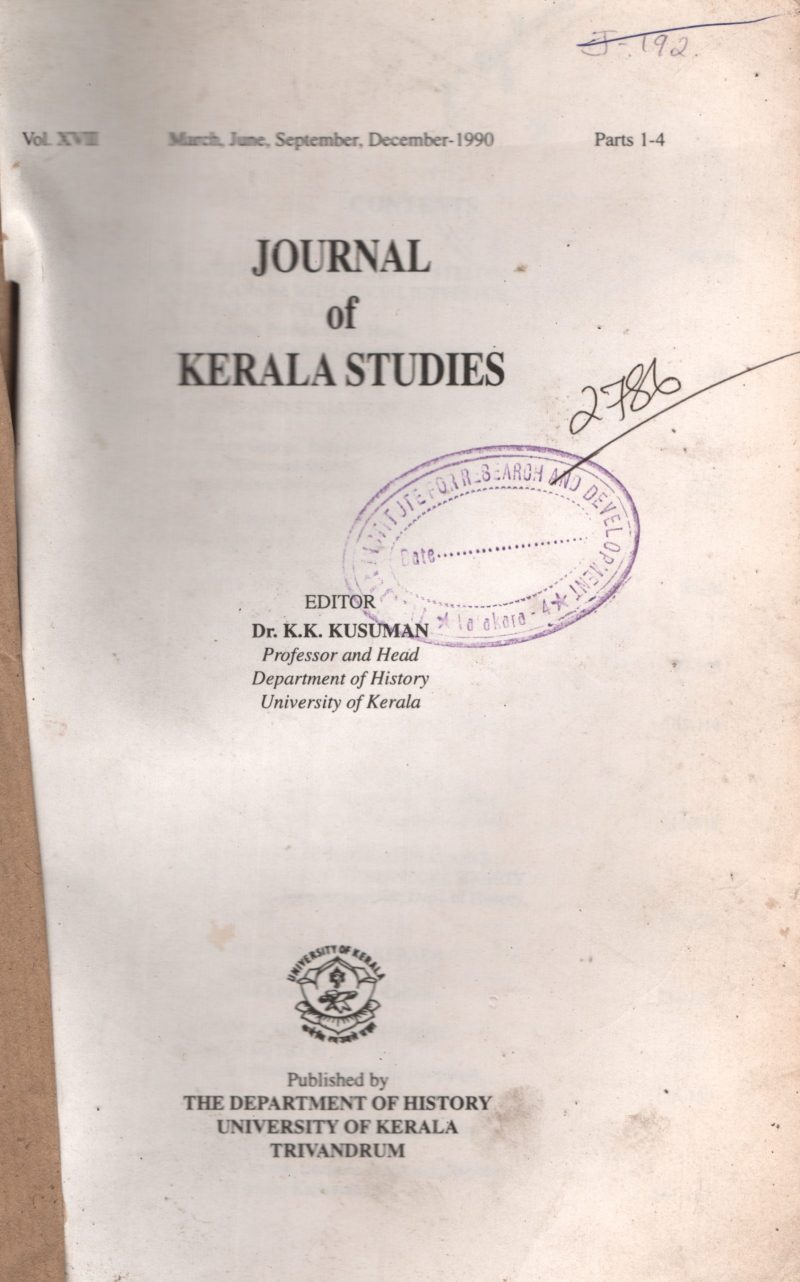 journal of Kerala Studies BY K..K.Kusuman