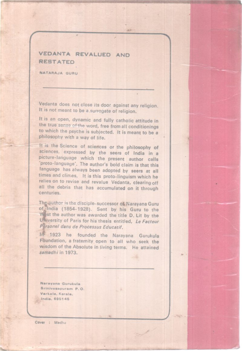 VEDANTA REVALUED AND RESTATED BY NATARAJAGURU - Image 2