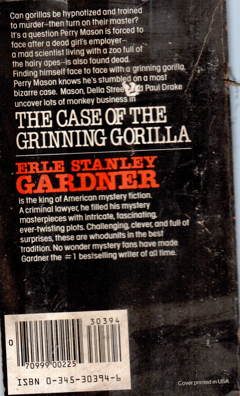 THE CASE OF THE GRINNING GORILLA BY ERLE STANLEY GARDEN