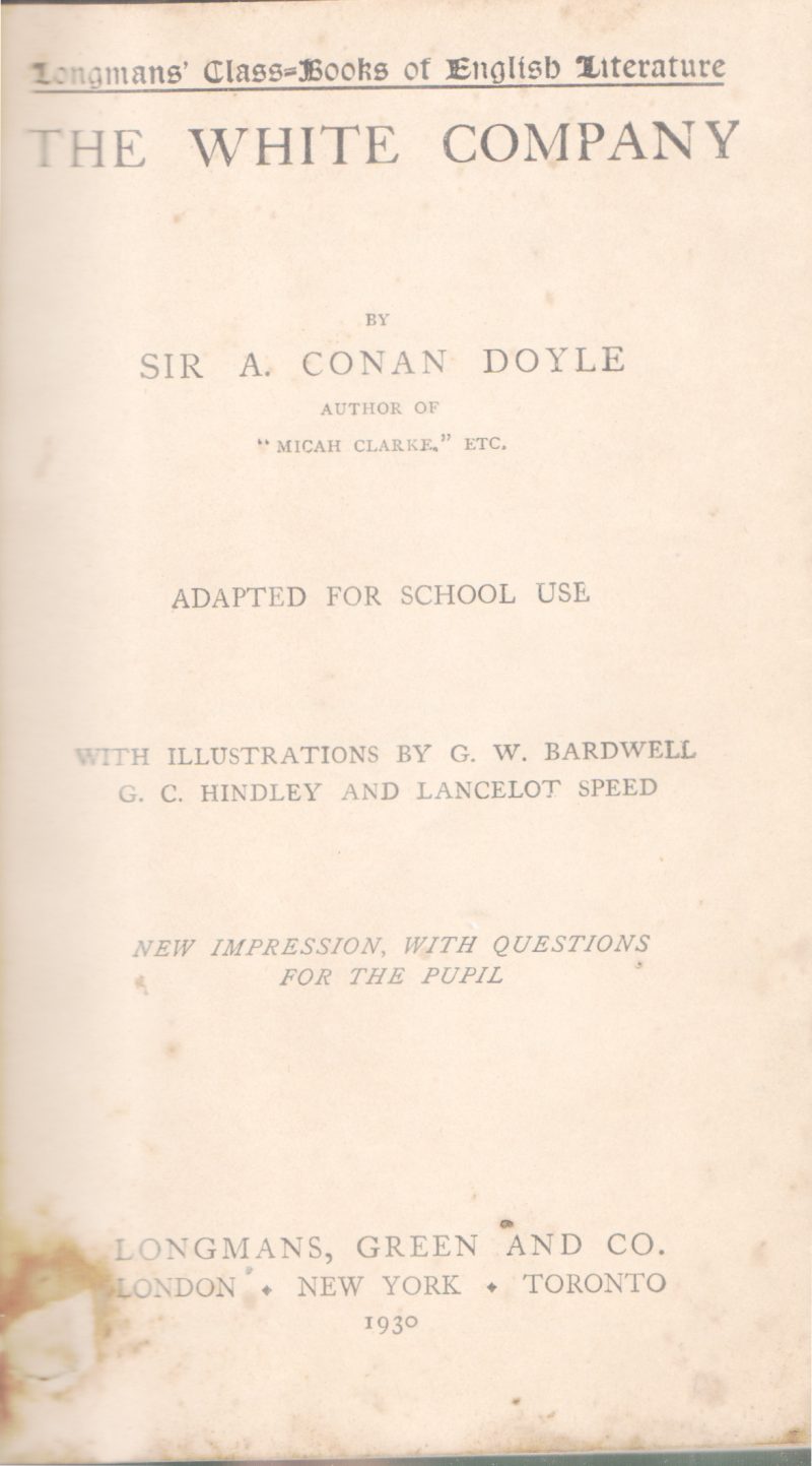 THE WHITW COMPANY BY SIR A CONAN COYLE