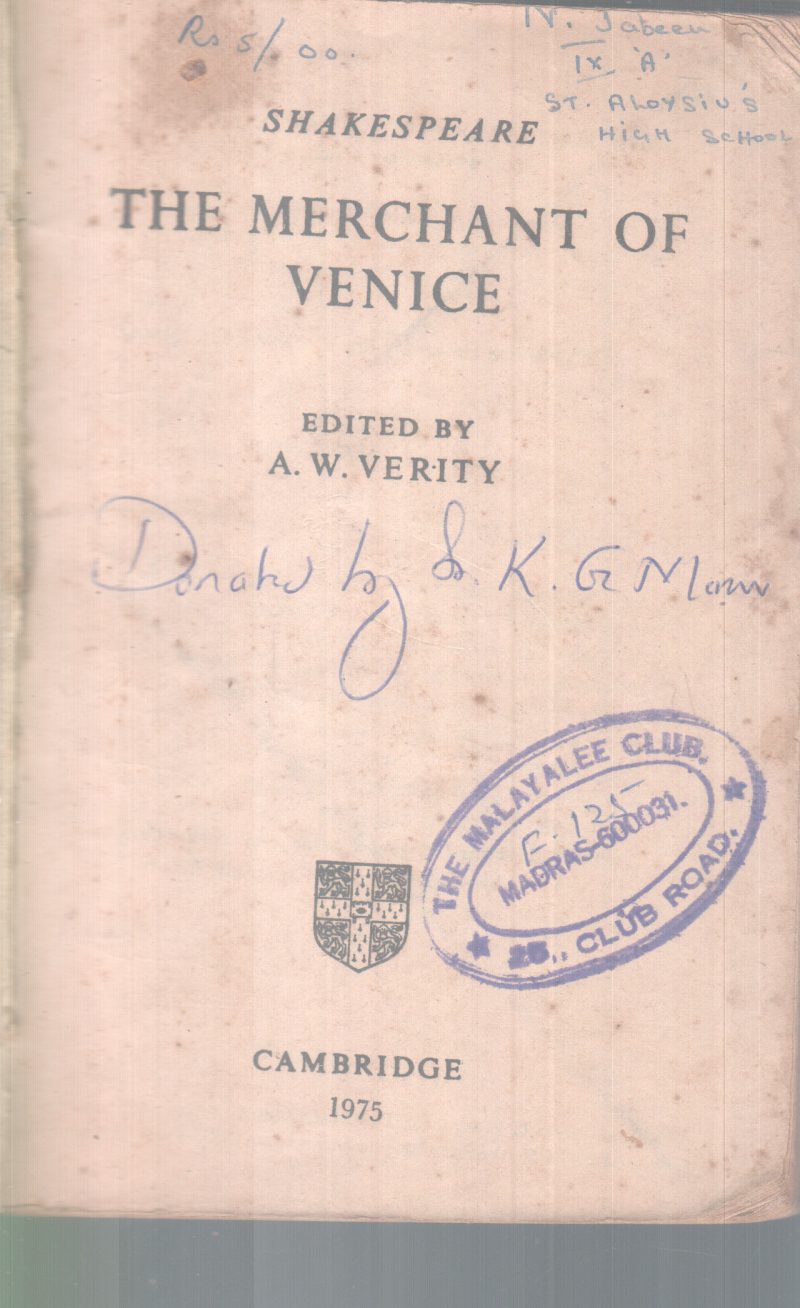 THE MERCHANT OF VENICE BY SHAKESPEARE