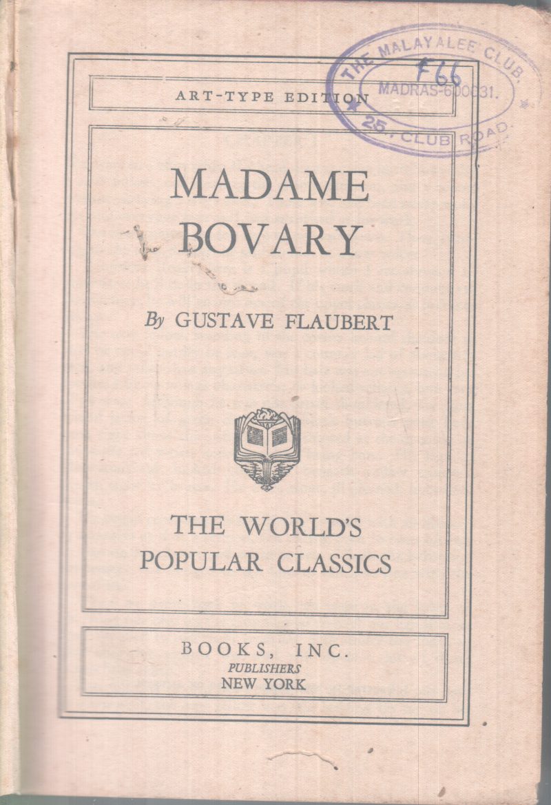 MADAME BOVARY BY GUSTAVE FLAUBERT