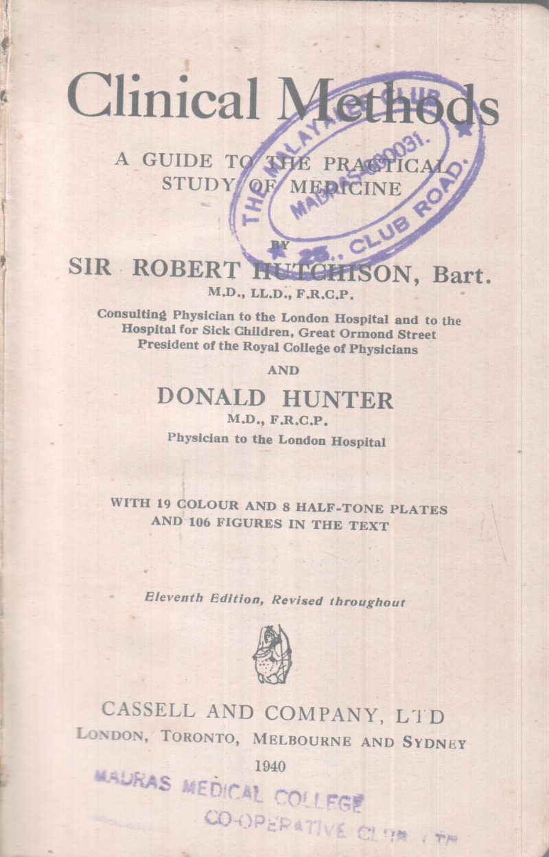 CLINICAL METHODS BY GROUP OF EDITORS