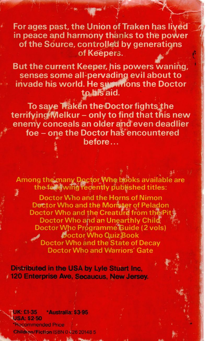 DOCTOR WHO AND THE KEEPER OF THE TRAKEN BY TERRANCE DICKS - Image 2