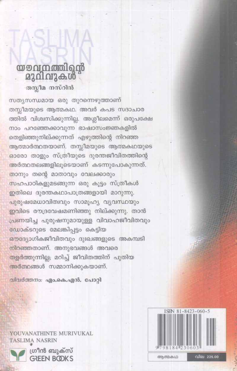 YOUVANATHINTE MURIVUKAL BY TASLEEMA NASRIN - Image 2