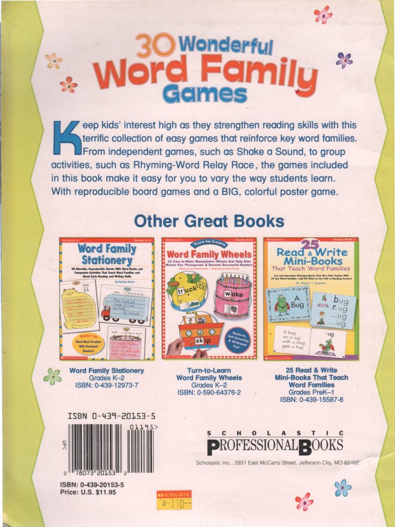 30 WONDERFUL WORD FAMILY GAMES BY JOAN NOVELLI - Image 2