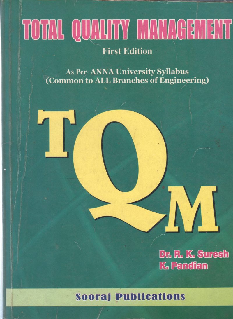 TOTAL QUALITY MANAGEMENT BY R K SURESH