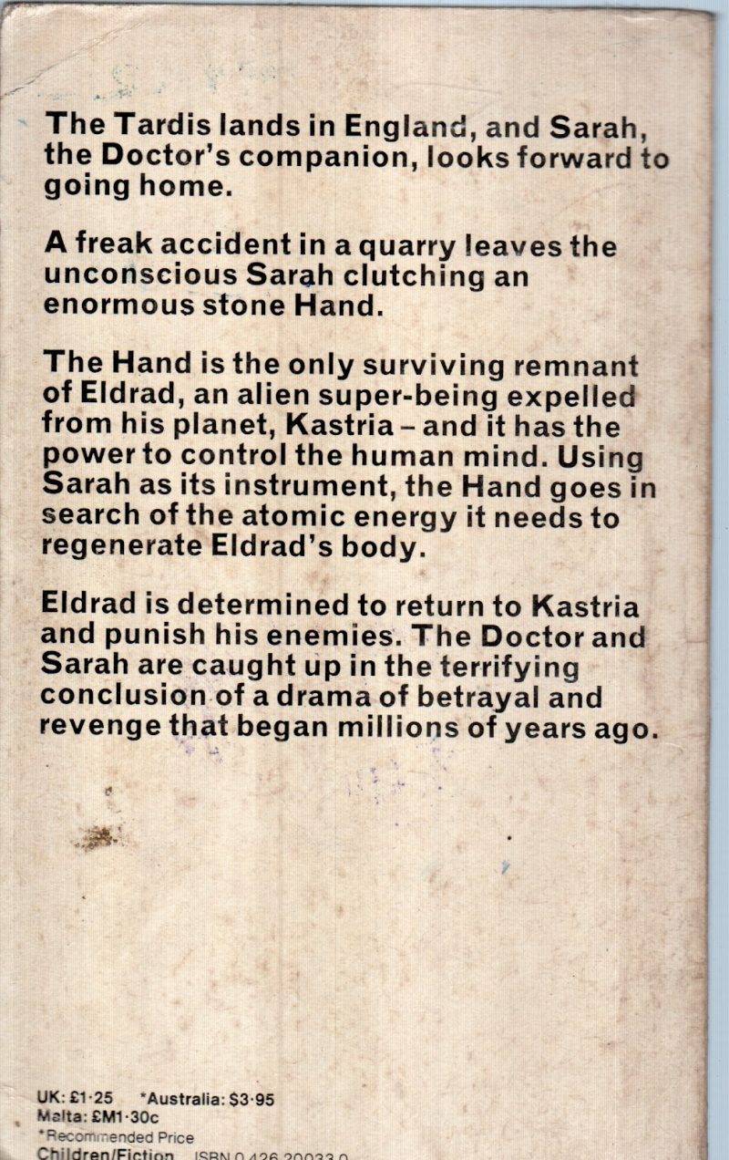 DOCTOR WHO AND THE HAND OF FEAR BY TERRANCE DICKS - Image 2