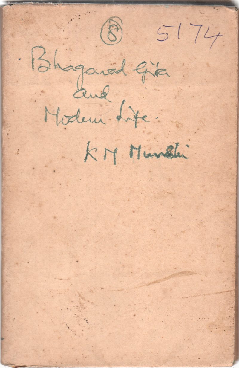 BHAGAVAD GITA AND MODERN LIFE BY K.M. MUNSHI
