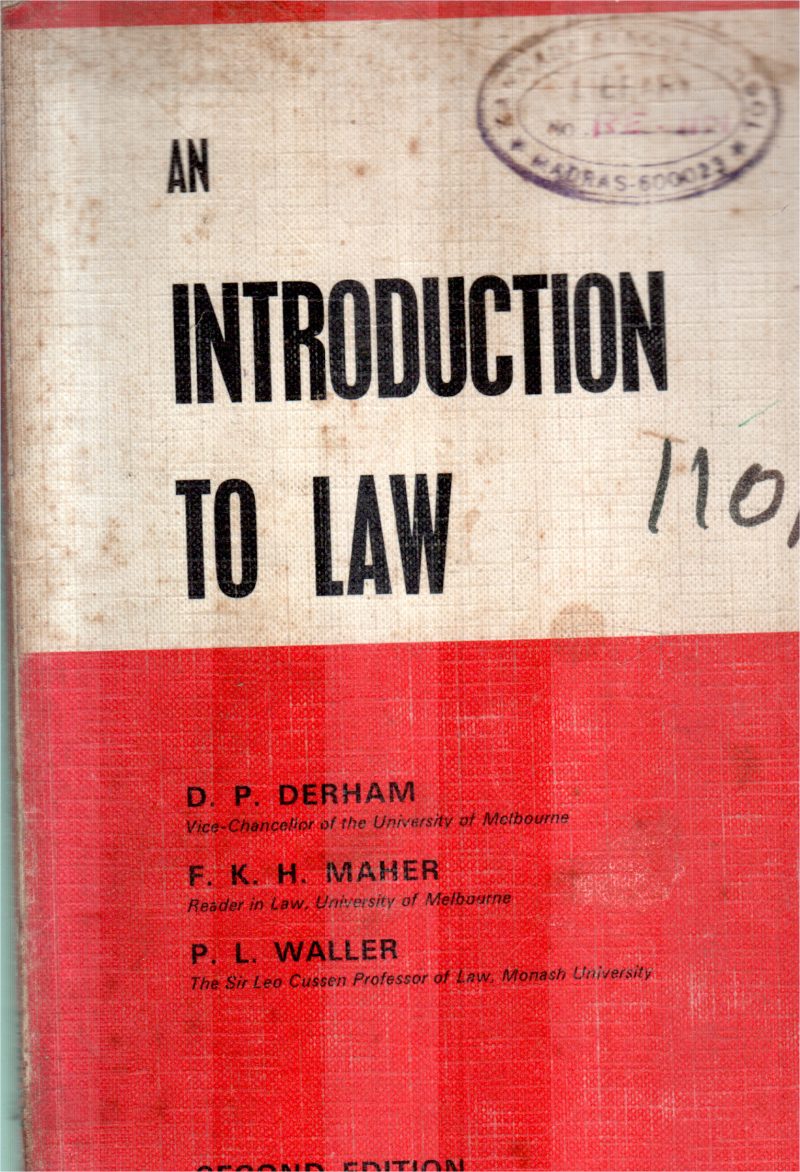 AN INTODUCTION TO LAW BY D.P.DERHAM