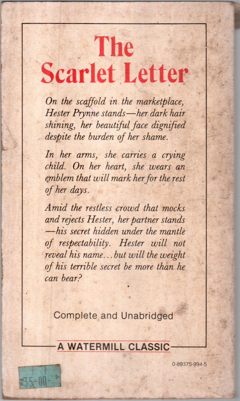 THE SCARLET LETTER BY NATHANIEL HAWTHORNE