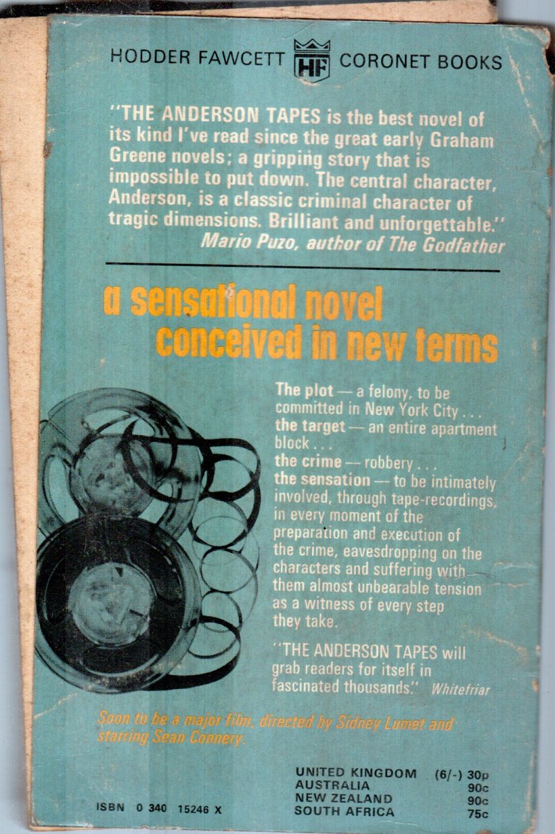 THE ANDERSON TAPES BY LAWRENCE SANDERS - Image 2