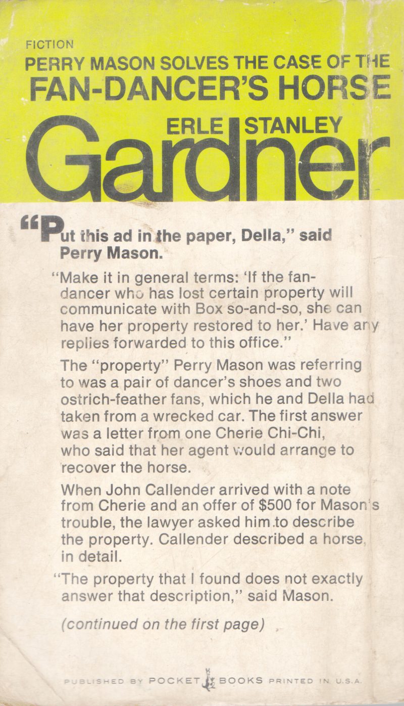 PERRY MASON SOLVES THE CASE OF THE FAN DANCER'S HORSE BY ERLE STANLEY GARDNER - Image 2