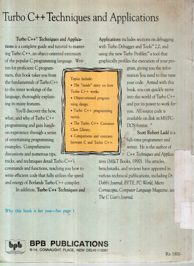 TURBO C++ BY SCOTT ROBERT LADD - Image 2