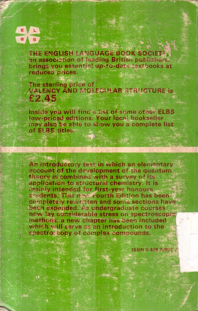 VALENCY AND MOLECULAR STRUCTURE BY G.W.A.FOWLES - Image 2