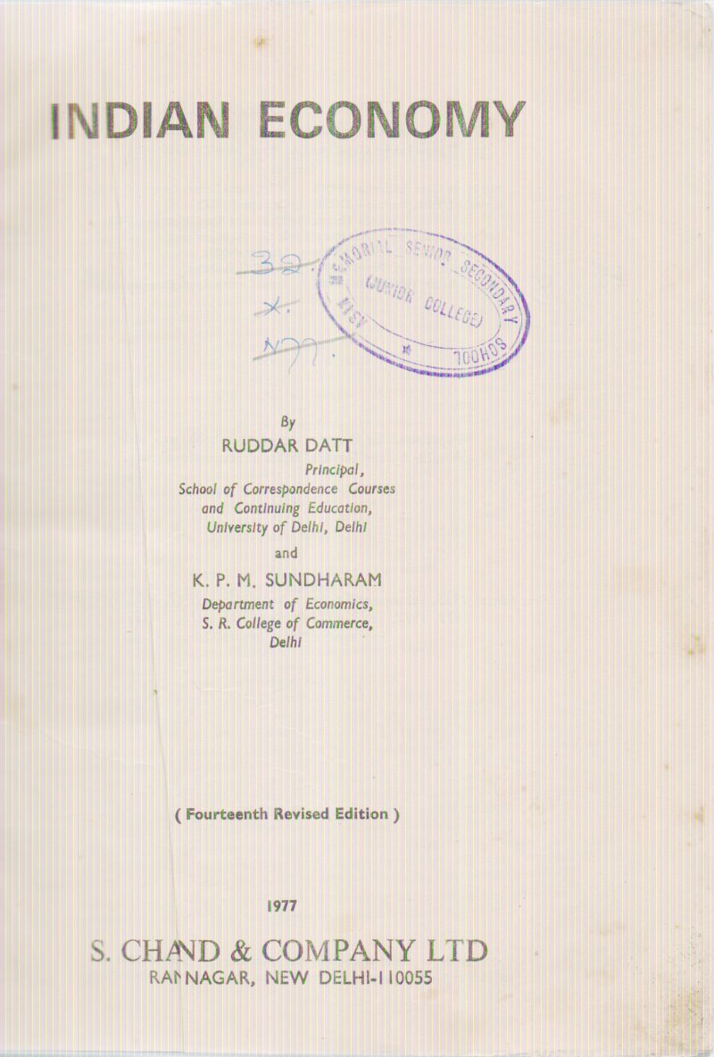 INDIAN ECONOMY BY RUDDAR DATT