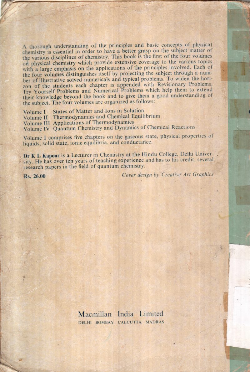PHYSICAL CHEMISTRY BY K L KAPOOR - Image 2