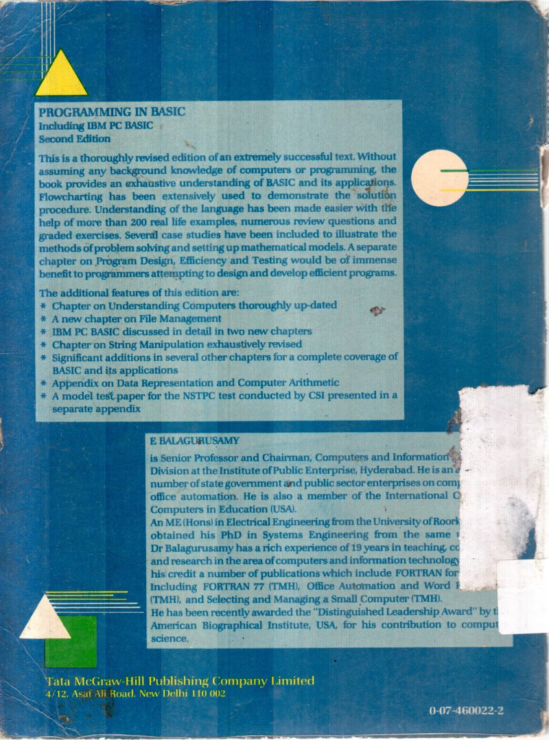 PROGRAMMING IN BASIC BY E BALAGURUSAMY - Image 2