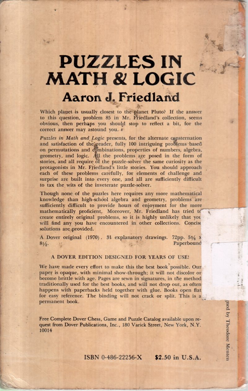 PUZZLES IN MATH LOGIC BY J.FRIEDLAND - Image 2