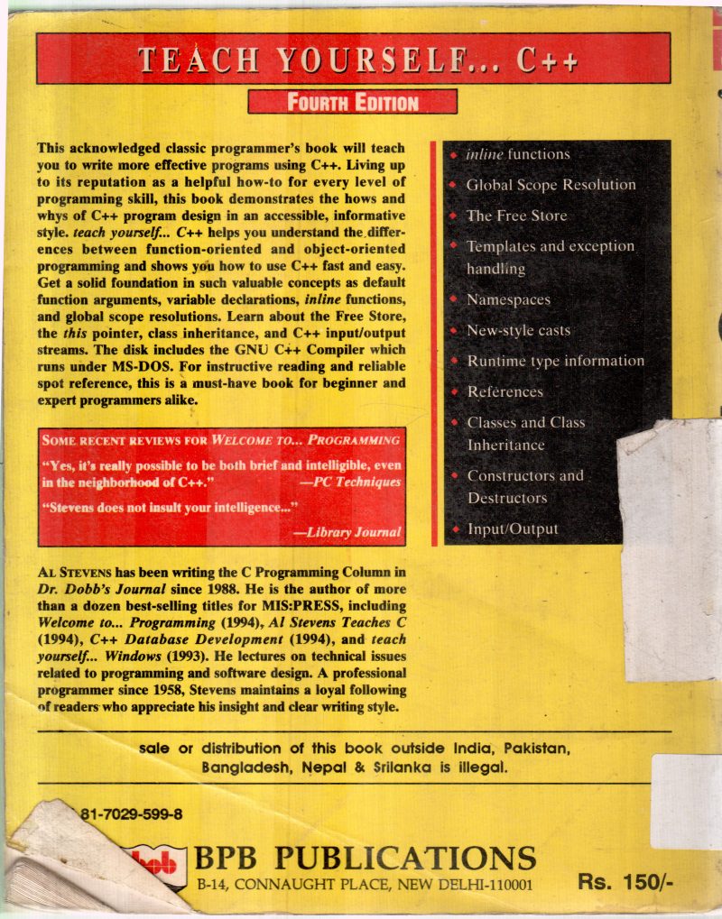 TEACH YOUR SELF C++ BY AL STEVENS - Image 2