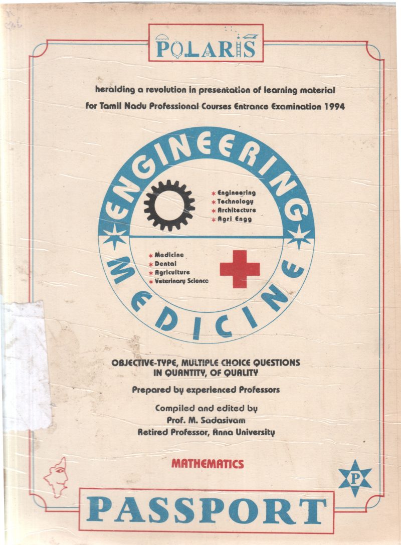 PASSPORT TO PROFESSIONAL COURSES BY M. SADASIVAM