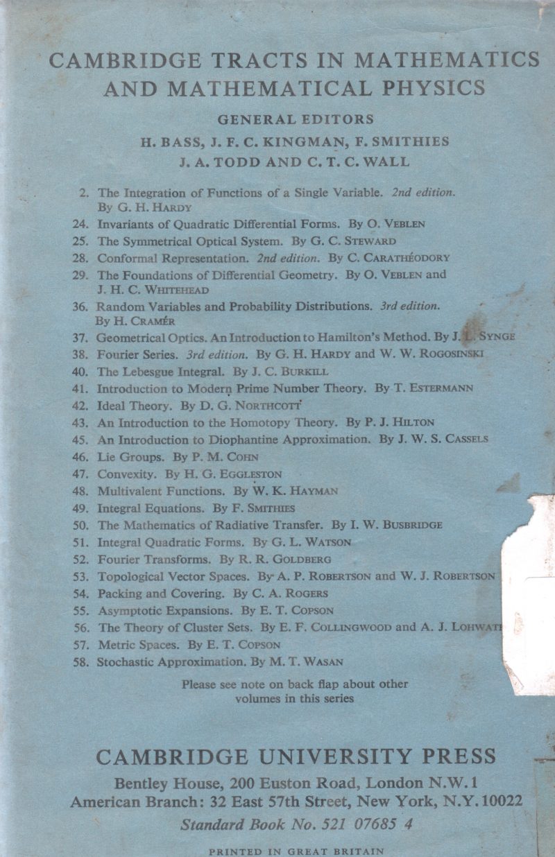 RANDOM VARIABLSES AND PROBABILITY DISTRIBUTIONS BY H. CRAMER - Image 2
