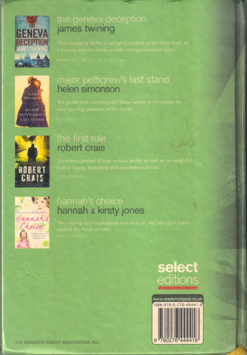 SELECT EDITIONS(THE GENEVA DECEPTION, MAJOR PETTIGREW'S LAST STAND, THE FIRST RULE) BY JAMES TWINING,HELEN SIMONSON, ROBERT CRAIS - Image 2