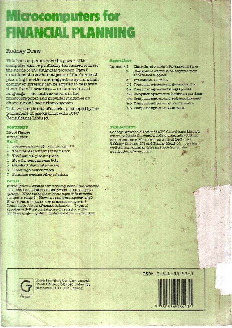 MICRO COMPUTERS FOR FINANCIAL PLANNING BY RODNEY DREW - Image 2