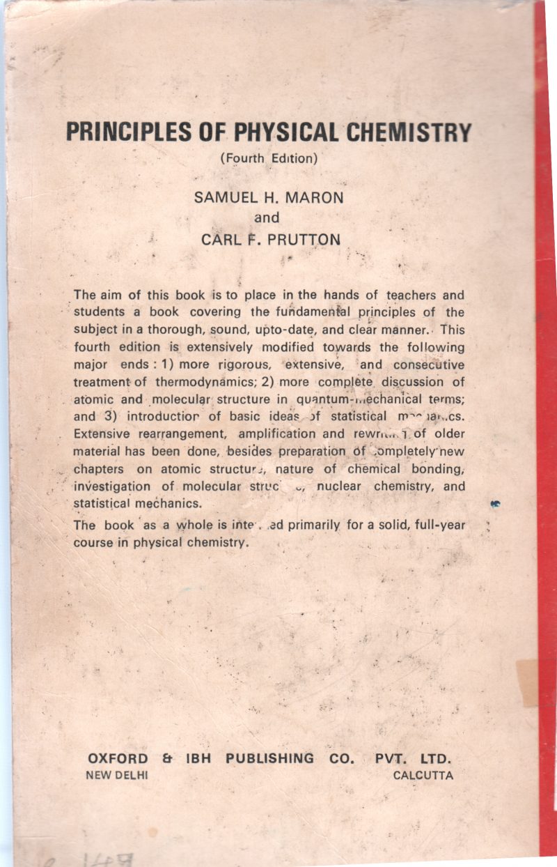 PRINCIPLES OF PHYSICAL CHEMISTRY BY SAMUEL H. MARON - Image 2
