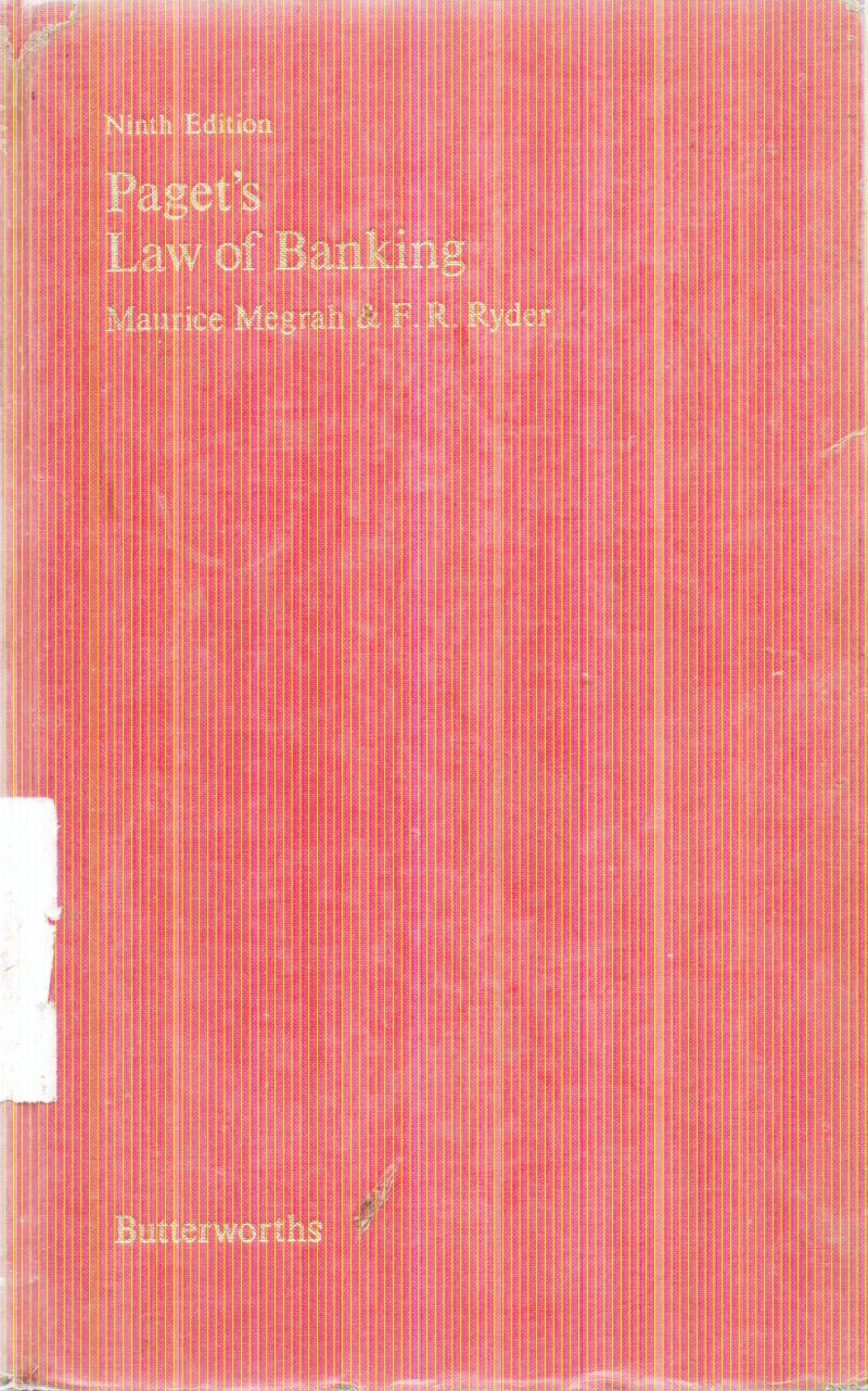 PAGET'S LAW OF BANKING BY MAURICE MEGRAH