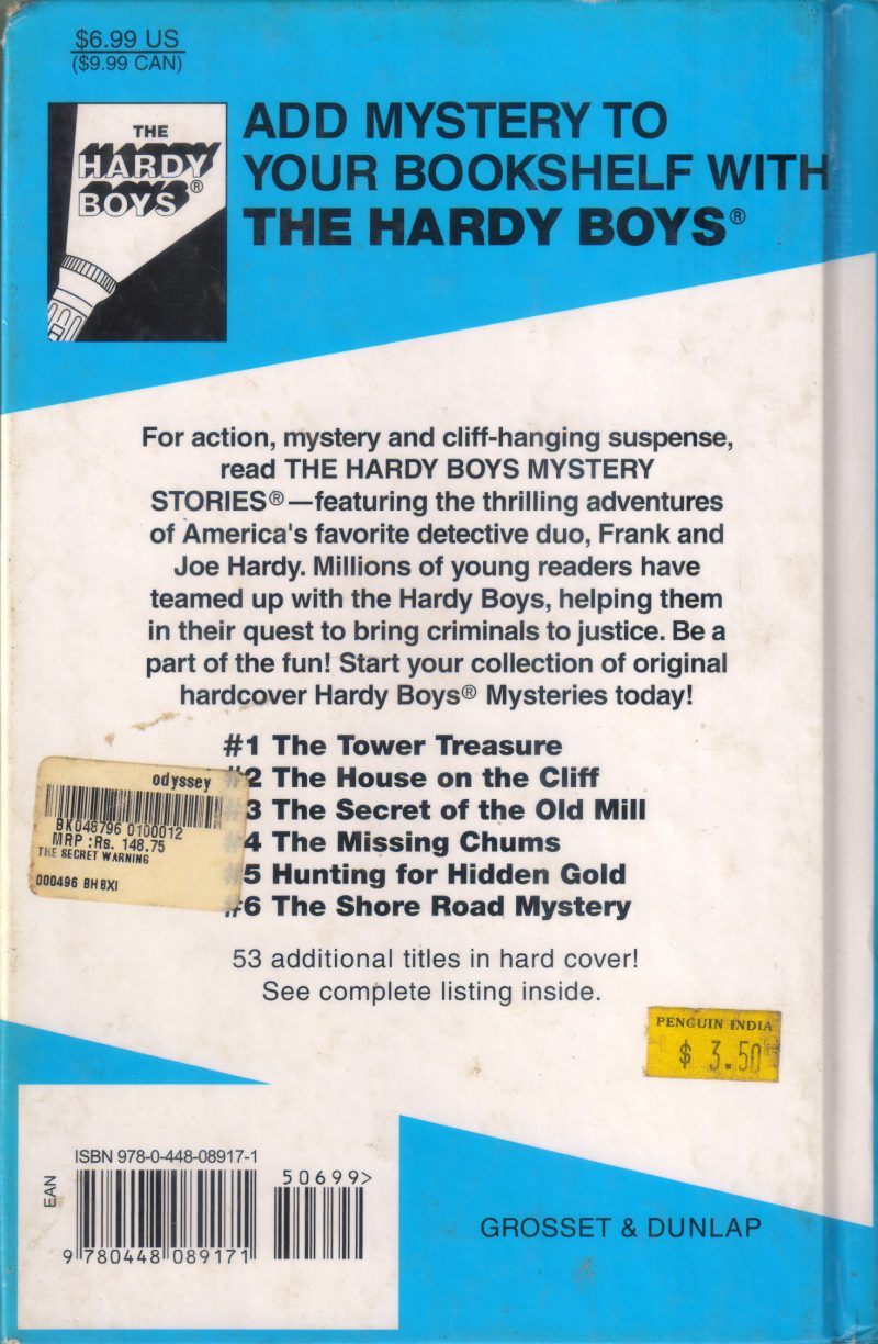 THE SECRET WARNING ( THE HARDY BOYS 17) BY FRANKLIN W DIXON - Image 2