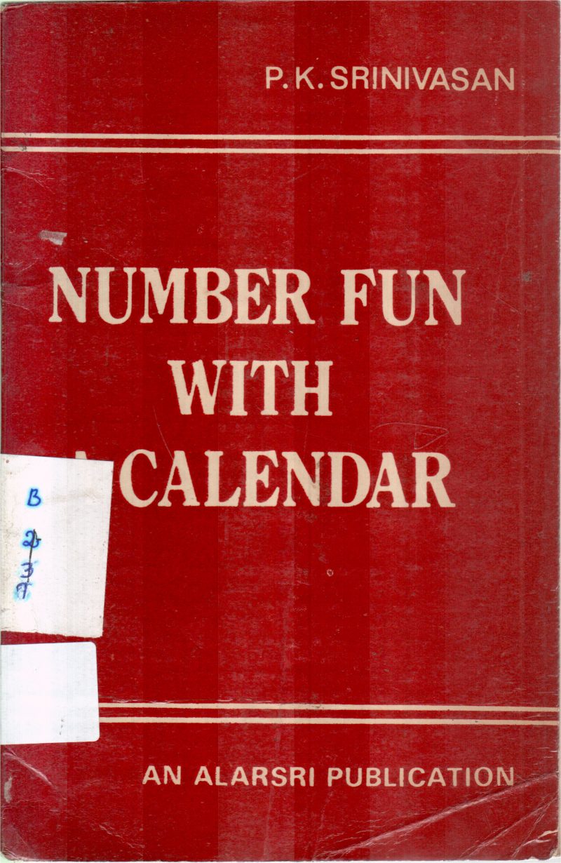 NUMBER FUN WITH CALENDER BY P K SRINIVASAN