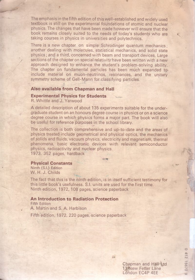 INTRODUCTION TO ATOMIC & NUCLEAR PHYSICS BY H SEMAT AND J R ALBRIGHT - Image 2