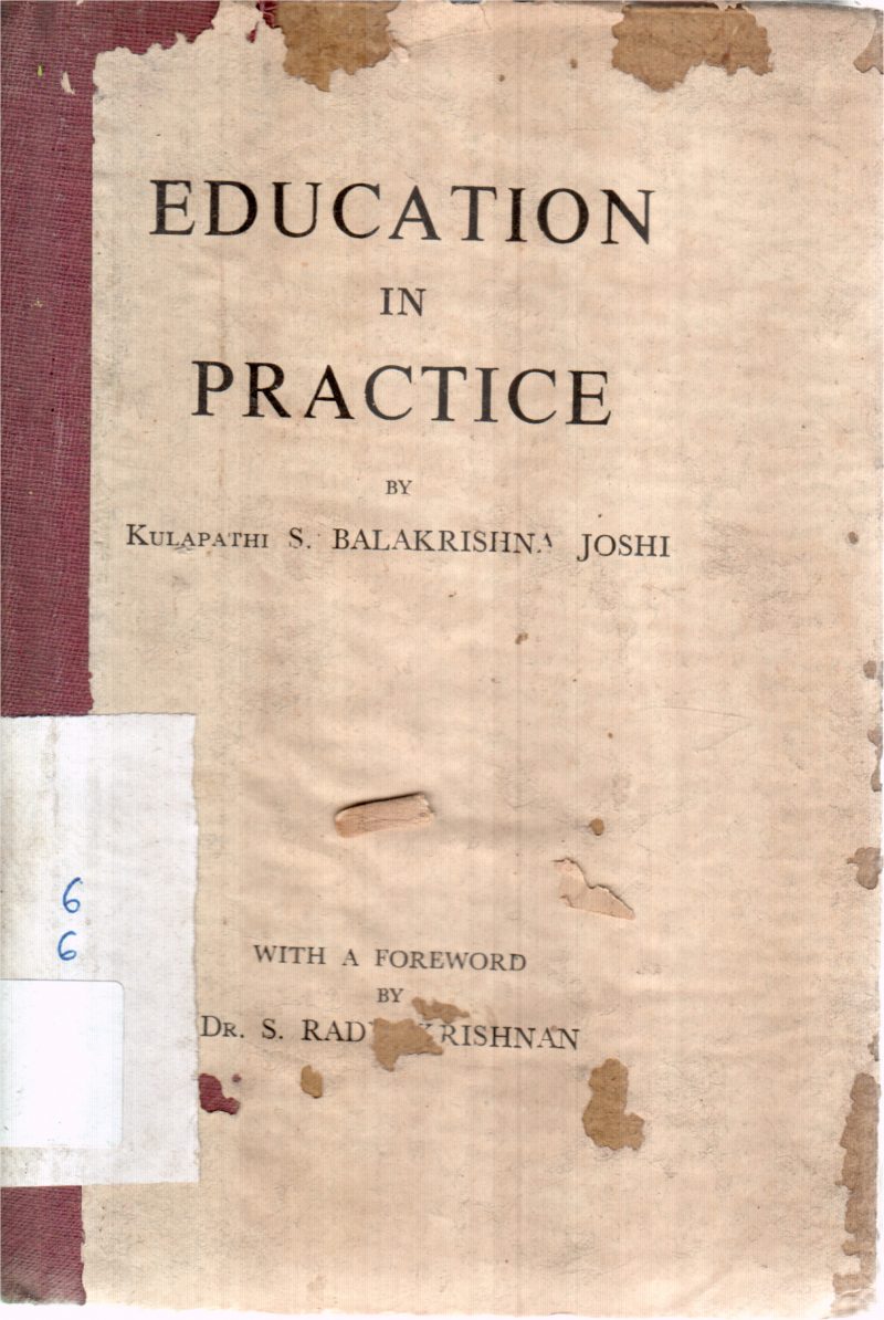 EDUCATION IN PRACTICE BY S BALAKRISHNA JOSHI