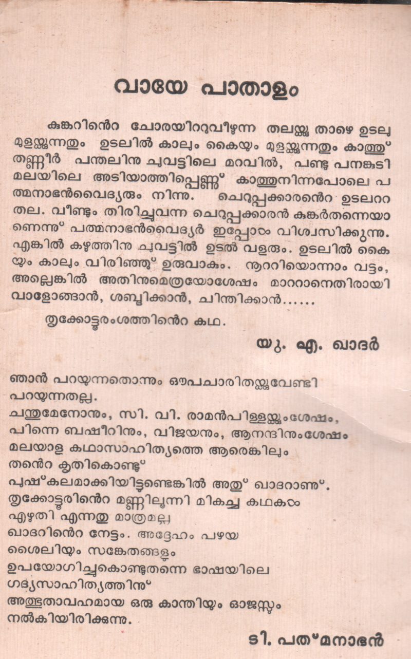VAYE PATHALAM BY U A KHADAR - Image 2