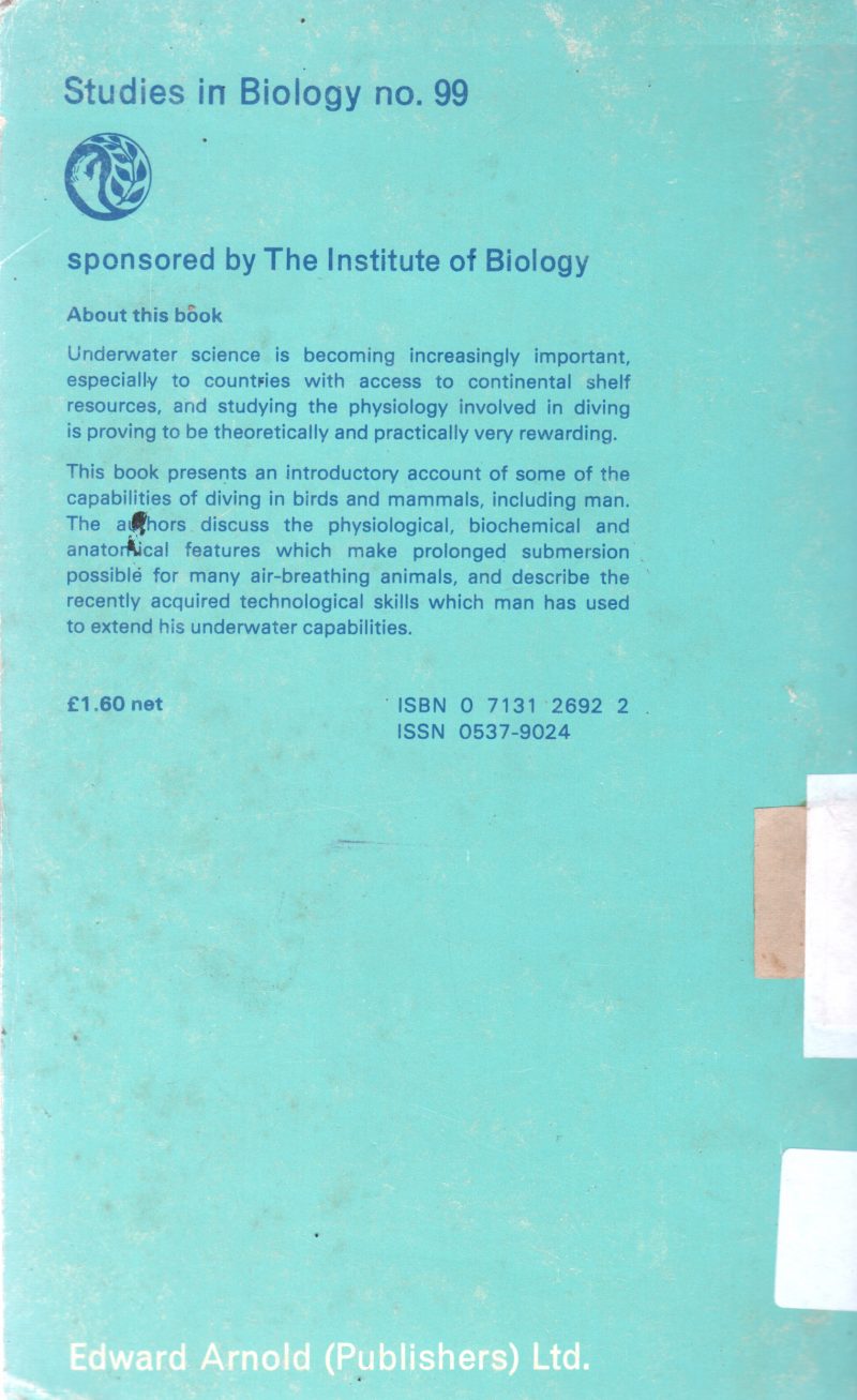 THE PHYSIOLOGY OF DIVING IN MAN AND OTHER ANIMALS BY A P M LOCKWOOD - Image 2